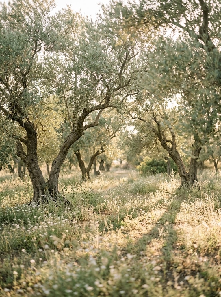 חורשת זיתים בשעת הזהב